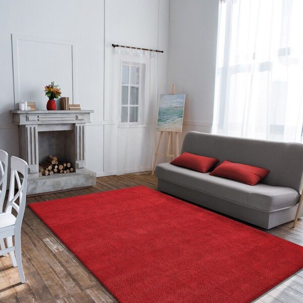 Moderni crveni dlakavi tepih Šírka: 170 cm | Dĺžka: 240 cm