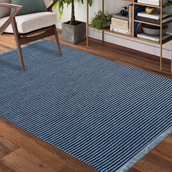 Plavi neklizajući tepih pogodan za hodnik Širina: 200 cm | Duljina: 290 cm
