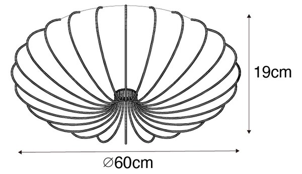 Dizajnerska stropna svjetiljka bež 60 cm 5-svjetala - Plu