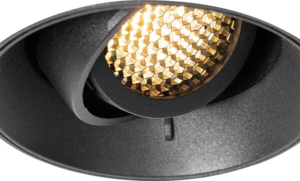 Set od 6 modernih ugradbenih reflektora crni GU10 okrugli bez okvira - Oneon Honey