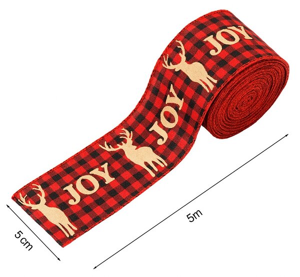 Božićna traka JOY 5 cm x 5 m, crvena
