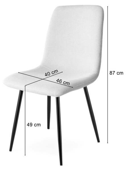 Blagovaonski set 1 + 4, stol CITY 110x75 cm hrast artisan + krem stolica RIFT s crnim nogama