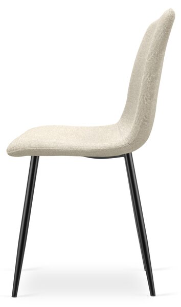 Blagovaonski set 1 + 4, stol CITY 110x75 cm hrast artisan + krem stolica RIFT s crnim nogama