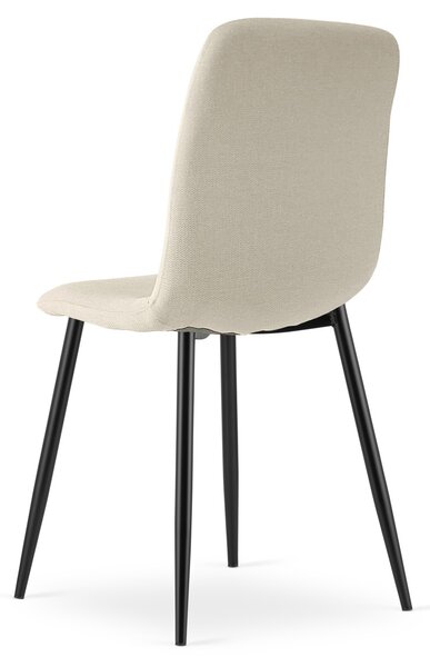 Blagovaonski set 1 + 4, stol CITY 110x75 cm hrast artisan + krem stolica RIFT s crnim nogama