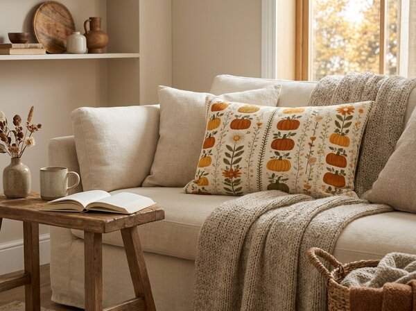 Flanelna jastučnica PUMPKIN LINES 50x70 cm, šarena