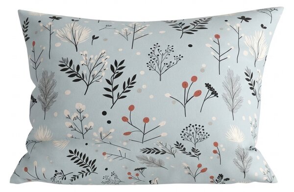 Flanelska jastučnica FROST BOTANIC 50x70 cm, svijetlo siva