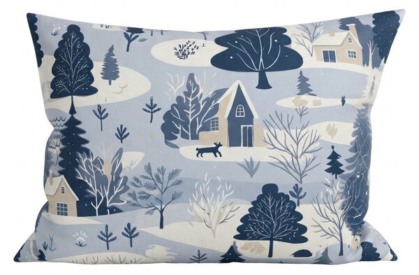 Flanel jastučnica SNOWY VALLEY 50x70 cm, plava