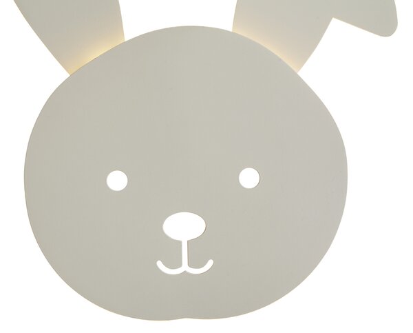Dječja zidna svjetiljka bež, uključujući LED s mogućnošću prigušivanja u 3 koraka - Benny the Bunny