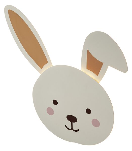 Dječja zidna svjetiljka bež boje s detaljima, uključujući LED s mogućnošću prigušivanja u 3 koraka - Benny the Bunny