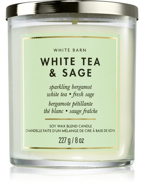 Bath & Body Works White Tea & Sage mirisna svijeća 227 g