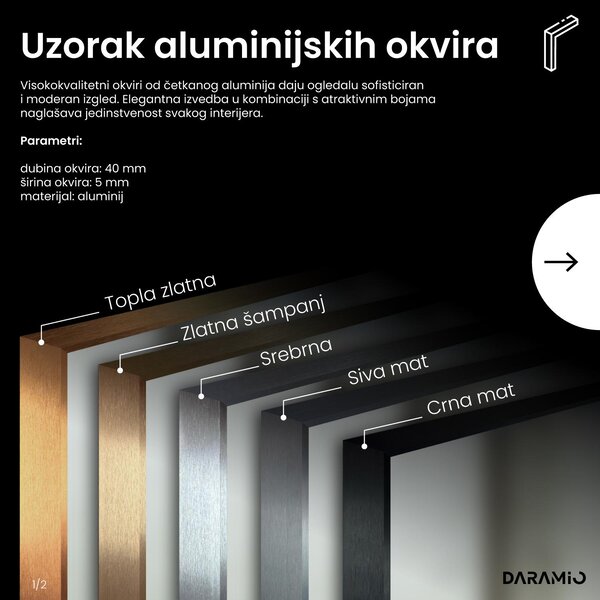 Ogledalo s LED rasvjetom F2