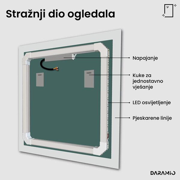 Netipično ogledalo s LED rasvjetom G7
