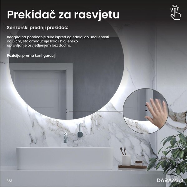 Netipično ogledalo s LED rasvjetom G7