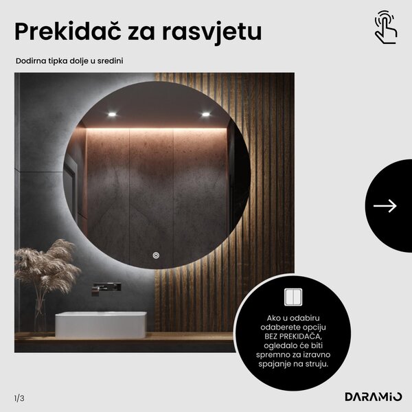 Netipično ogledalo s LED rasvjetom G7