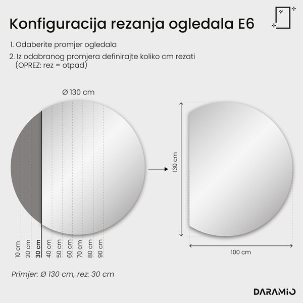 Okruglo ogledalo s LED rasvjetom E6