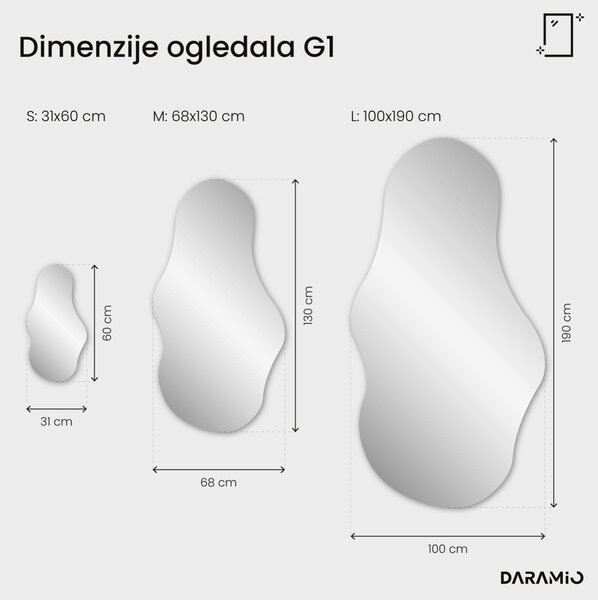 Netipično ogledalo s LED rasvjetom G1
