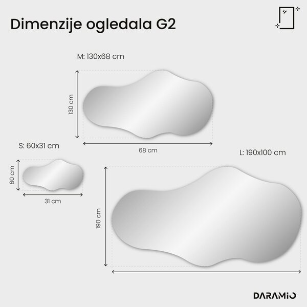 Netipično ogledalo s LED rasvjetom G2