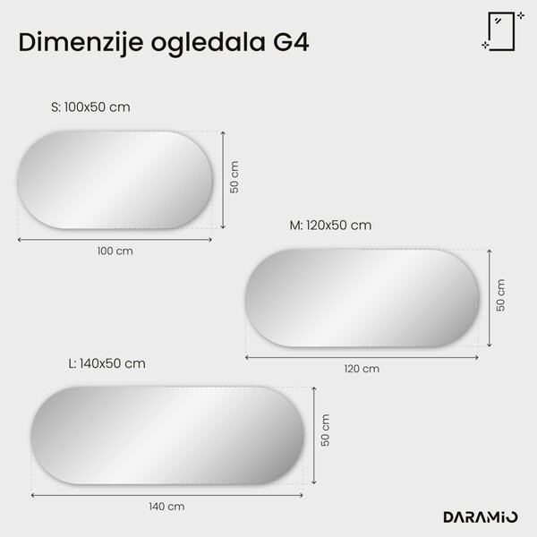 Netipično ogledalo s LED rasvjetom G4