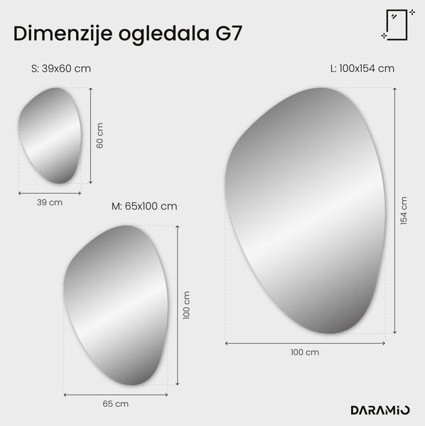 Netipično ogledalo s LED rasvjetom G7