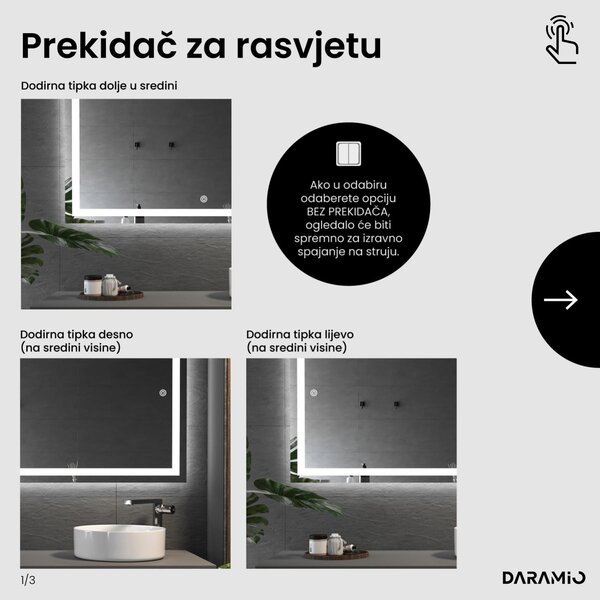Ogledalo s LED rasvjetom F2