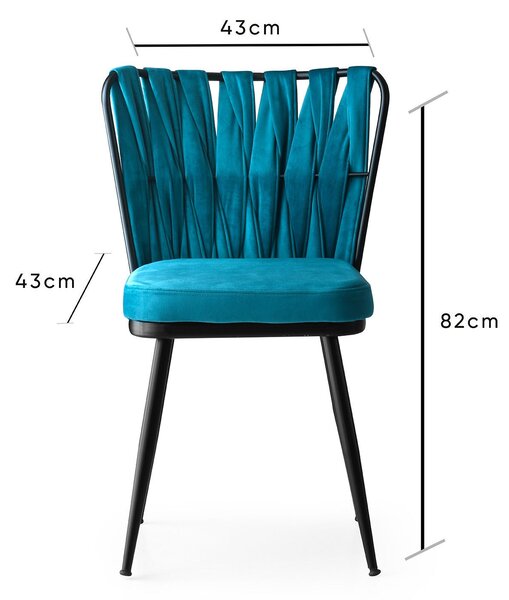 Zondo.hr Set stolica 2x Krista (crna + plava). Akcija -31%. 1072794