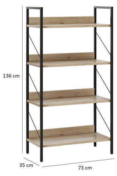 Zondo.hr Regal Kaida 5 (hrast). Akcija -31%. 1109405