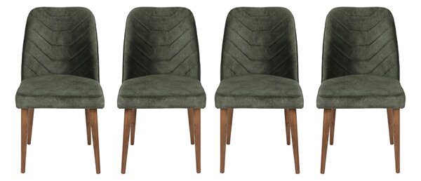 Zondo.hr Set stolica (4 kom.) Dafne (orah + tamnozelena). Akcija -30%. 1073156