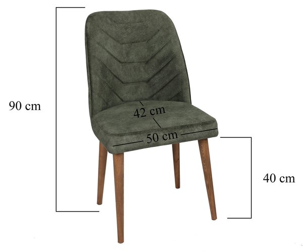 Zondo.hr Set stolica (4 kom.) Dafne (orah + tamnozelena). Akcija -30%. 1073156
