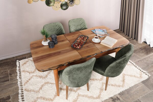 Zondo.hr Set stolica (4 kom.) Dafne (orah + tamnozelena). Akcija -30%. 1073156