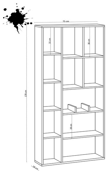 Zondo.hr Regal Dadario (hrast safirni). Akcija -30%. 1073167