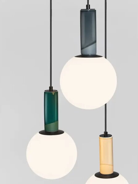 SPAZIO Visilica Grlo A45 E27 3x12 W IP20 Siva/Žuta/Zelena NL9009329