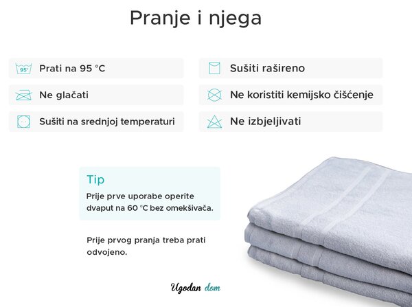 Hotelski ručnik Deluxe 100 x 150 cm bijeli, 100% pamuk