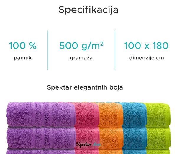 Ručnik Comfort Maxi 100x180 cm ljubičasta, 100% pamuk