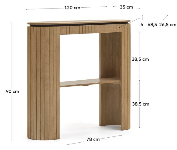 Konzolni stol od drveta manga 120x35 cm Licia - Kave Home