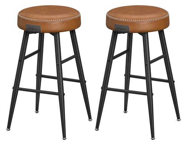 Eko barske stolice, set od 2 visoke kuhinjske stolice, karamel smeđe boje | VASAGLE