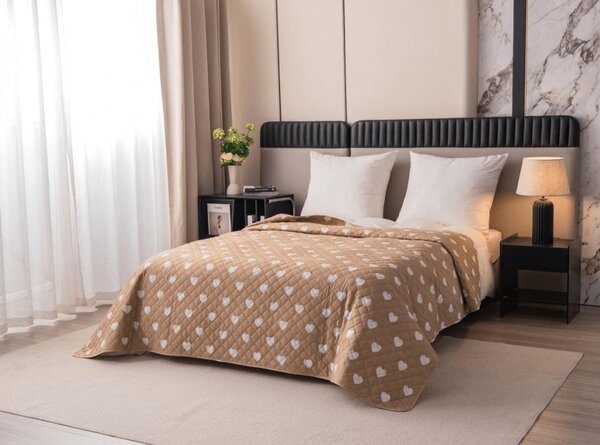 Prekrivač za krevet CARAMHEART, smeđi Dimenzije: 170 x 210 cm
