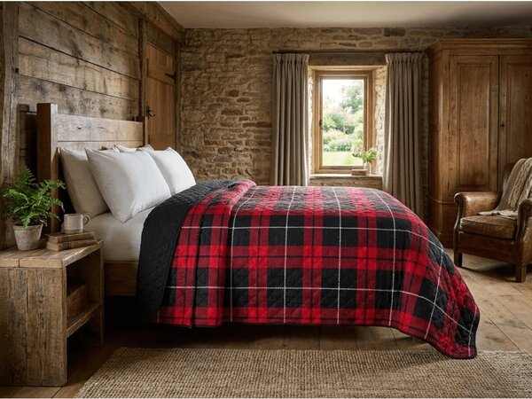 Prekrivač za krevet ALBURY crveni Dimenzije: 220 x 240 cm