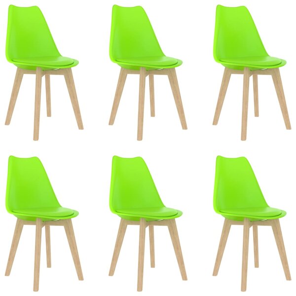 VidaXL Blagovaonske stolice od plastike 6 kom zelene