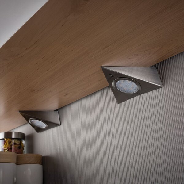 Paulmann LED svjetlo ispod ormarića, trokut, željezo, senzor, set od 3, Metalik, Kuhinja, Metal