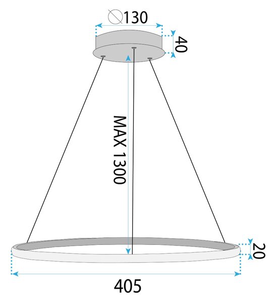 Lampa wisząca LHJ001-CP 40 cm GOLD