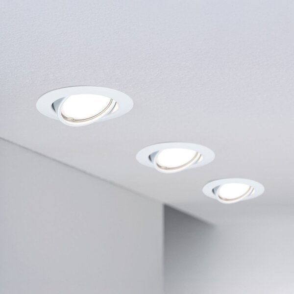 Paulmann LED ugradbena reflektor-svjetiljka Base Coin bijela, Bijela, Dnevni boravak/blagovaonica, Aluminij, Montaža na strop