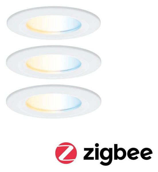 Paulmann Nova Coin Smart LED ugradbena reflektor-svjetiljka, bijela, CCT, set, prigušiva, Bijela, Dnevni boravak/blagovaonica, Aluminij, Montaža na strop