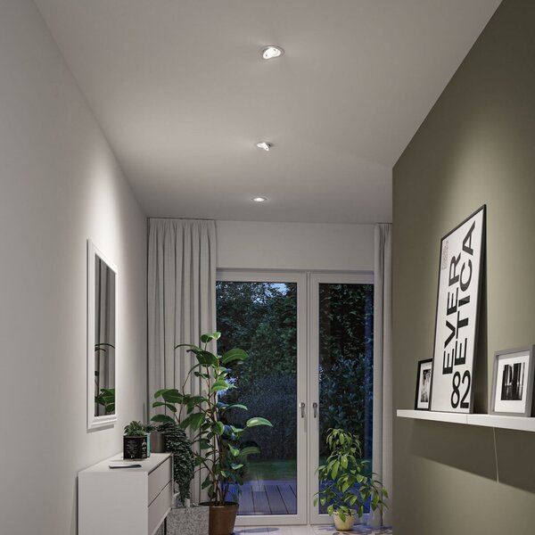 Paulmann Aumus White Select CCT LED ugradbena svjetiljka, bijela, set od 3, prigušiva, Bijela, Dnevni boravak/blagovaonica, Aluminij, Montaža na strop