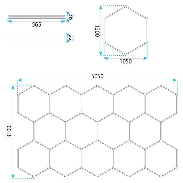 LED svjetiljka HEXAGON JNH052-H White