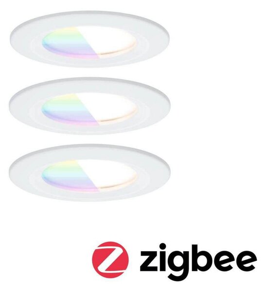 Paulmann Nova Coin Smart White RGBW LED ugradbena reflektorska svjetiljka, set, prigušiva, Bijela, Dnevni boravak/blagovaonica, Aluminij, Montaža na strop