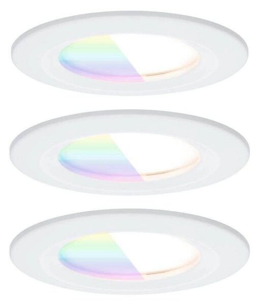 Paulmann Nova Coin Smart White RGBW LED ugradbena reflektorska svjetiljka, set, prigušiva, Bijela, Dnevni boravak/blagovaonica, Aluminij, Montaža na strop