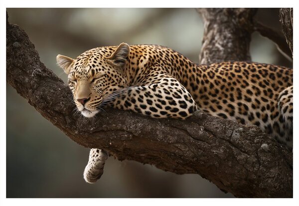 Slika leopard odmara na stablu