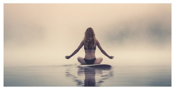 Slika meditacija usred jezera