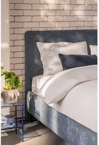 Plavi tapecirani bračni krevet s podnicom 160x200 cm Noira Slim – Bonami Selection