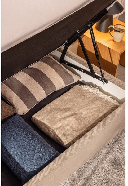 Bež boxspring krevet s prostorom za odlaganje 180x200 cm Elva Bold Line – Bonami Selection